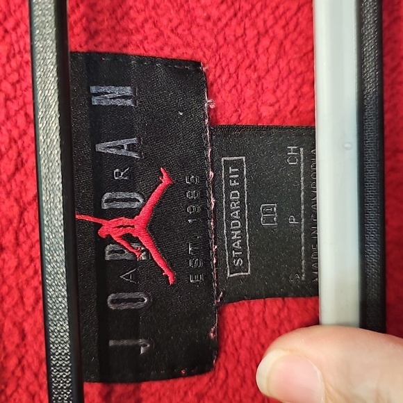 Air Jordan Red Hoodie with Black Logo Mens Small - Picture 2 of 4